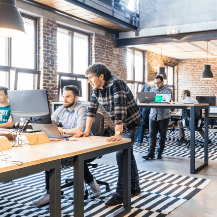 People working in a office